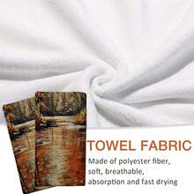 2/4/48pcs Autumn Series Autumn Stream Oil Painting Pattern Printed Kitchen Towels - Super Soft, Highly Absorbent Polyester Tableware And Hand Towels, Perfect For Holiday Decor, Kitchen Decor, Party Decor. - Multicolor - View 6