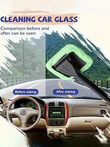 Durable Long Handle Car Windshield Cleaner, Easily Protect And Polish Glass, Includes 4 Replacement Cloths - Rub - View 5