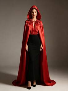 Multicolored Satin Hooded Robe 110-170 Cm Medieval Little Red Riding Hood Vampire Wizard Halloween Cosplay Costume Suitable For Both Men And Women - Multicolor - View 2