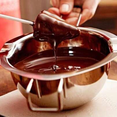 1pc Stainless Steel Chocolate Melting Pot, Butter Cheese Melting Bowl, Water Bath Heating, Melting Pot Wax Tray Baking, Kitchen Heating Butter Pot, Milk Candle Oil, Stainless Steel Steamer, Hot Pot Bowl, Melting Making, Candy Cheese Chocolate Melting, Chocolate Butter Soap Candle Making Stove, Stainless Steel Double Layer Pot Candle Making Butter Chocolate Candy Butter Cheese Caramel, Chocolate Stove Double Layer Pot Steaming Turkish Coffee Pot Small Double Layer Pot Seafood Cooking Pot