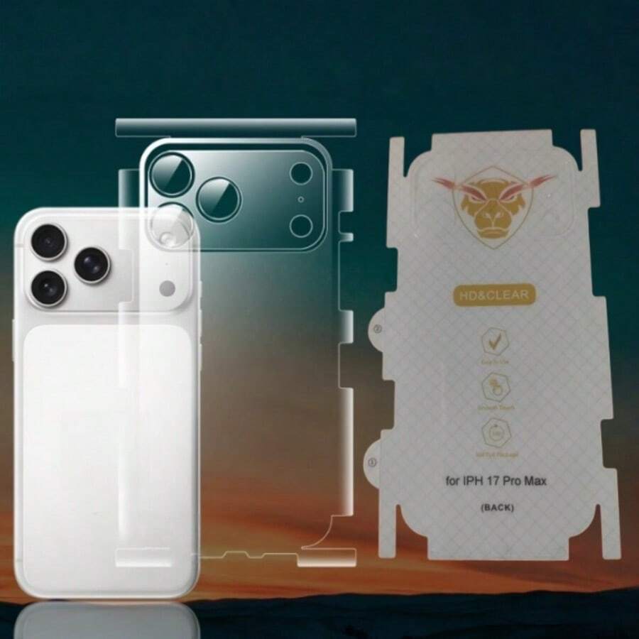 Soft Hydrogel Back Screen Protector, Compatible With Apple 17 Pro/17 Pro Max/17/17 Air/18 Pro/18 Pro Max. Full Coverage Hydrogel Film For Complete Protection, Scratch And Drop Resistant, [Self-Healing + Ultra-Thin + Zero Bubbles]. Newly Upgraded, Precise Fit, Full Coverage, Easy Installation. Phone Back Cover Protector, Phone Protector, Scratch And Drop Resistant.