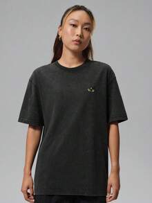 Jordan Women's AS W J SS OS GFX TEE Short Sleeve Knit Collarless T-Shirt TIW1900-010 - Black - View 1