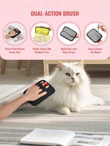 1pc Dog Magic Deshedding Brush, Suitable For Puppies And Adult Dogs, Floating Teeth Design With Stainless Steel Bristles And Polypropylene Body, Gentle Care For Sensitive Skin, Effectively Removes Shedding Hair, Suitable For Bathing - Multicolor - View 9