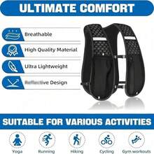 Unisex Running Vest, Adjustable Water Bladder Vest With Phone Pocket, Running Backpack Alternative, Perfect For Trail Running, Cycling, Hiking And Marathon, Water Bladder Backpack - Black - View 2