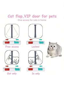 Cat & Dog Door White 4-Way Locking Pet Door, Indoor/Outdoor Universal, Windproof & Waterproof - XL - View 5