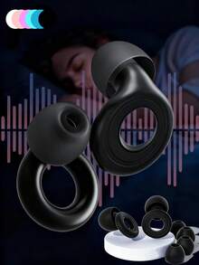 1 Pair Reusable Super Comfortable Noise-Proof Earplugs, Includes 2 Pairs Replacement Ear Tips, Suitable For Sleeping, Deep Focus, Traveling, Noise Sensitivity, Hearing Protection - One Pair - View 2