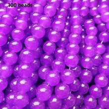 100顆 8mm 仿玉彩色玻璃圓珠,DIY手鍊串珠散珠 - 彩色 - 查看 29