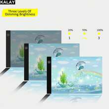 KALAY A4/A3 LED燈光描圖板 鑽石畫燈盤 USB供電 可調亮度燈板套裝附支架,適用於手工藝、紋身轉印、繪畫、素描、動畫、鏤空雕刻,工具配件 - 繪畫板 - 查看 7