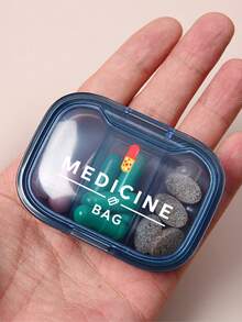 十字與「Medicine」印花醫療包，便攜極簡藥丸收納盒，3格設計，適合居家與旅行，防水防潮迷你藥盒，可用於存放、戒指及其他小物品，適用於旅行收納、旅行容器、辦公室等多種場景，開學季、教師節與醫生朋友的完美禮物 - 彩色 - 查看 9