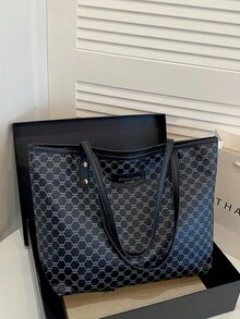 新款女款大容量休閒通勤單肩包，輕量極簡手提包，時尚百搭托特包 - 彩色 - 查看 7