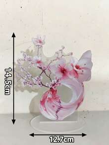 1件優雅粉色櫻花壓克力裝飾品，2D平面印刷藝術，家居與辦公室裝飾，送給朋友的完美禮物 - A - 查看 5