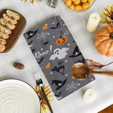 2/4/48pcs Halloween Series Grey Background Halloween Element Pattern Printed Kitchen Towels - Super Soft, Highly Absorbent Polyester Tablecloths And Hand Towels, Perfect For Holiday Decor, Kitchen Decor, Party Decor. - Multicolor - View 11