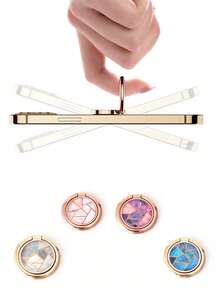 Dudukan Cincin Ponsel Resin Epoksi Motif Marmer, Penyangga Cincin Jari yang Dapat Diputar 360°, Braket Pegangan Ponsel Anti Jatuh Perekat Mandiri, Penopang Ponsel Meja Multifungsi, Aksesori Ponsel Portabel, Desain Pola Geometris Modis, Universal untuk Smartphone, Hadiah Ideal untuk Penggunaan Sehari-hari - MultiWarna - View 5