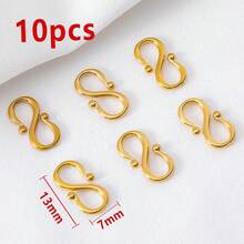 10pcs Stainless Steel M-Clasp S-Clasp Necklace Bracelet Connector Clasp End Connector Suitable For Handmade DIY Jewelry Accessories - Stainless Steel Buckles - View 11