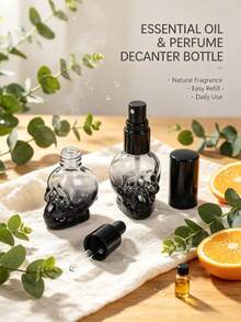 زجاجة رذاذ/قطارة بتصميم جمجمة متدرج، بخاخ عطر صغير قابل لإعادة التعبئة بحجم السفر، حاوية فارغة للزيوت العطرية وتخزين سوائل العطور - متعدد الألوان - مشاهدة 4