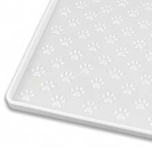 Alfombrilla de silicona con muchas huellas de patas para mascotas, perro y gato, impermeable para prevenir el desbordamiento de comida y agua - Rosa - Ver 17