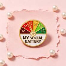 "MY SOCIAL BATTERY" Funny Mood Indicator Lapel Enamel Pins And Brooches Badge Pins For Backpacks Bags Backpack Cool Decoration Friend For Gifts - Multicolor - View 10