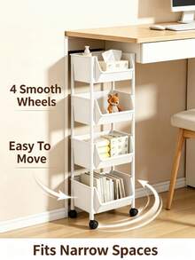 Multi-Tier Home Storage Rack, Simple Movable Balcony Organizer, Floor Standing Shelf, Rolling Utility Cart, Multi-Layer Living Room Book & Bag Storage Rack, Mobile Kitchen Fruit & Vegetable Basket - View 5
