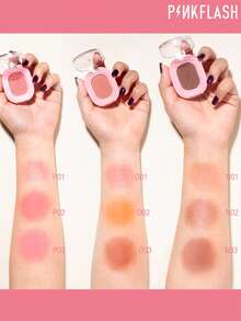PINKFLASH 1.5g Fashion Blush Powder, Long-Lasting Oil-Resistant Formula, All-Day No Fading Or Smudging, Natural Healthy Complexion, Contours Cheekbones And Enhances Facial Contour, Mini Portable Design, Convenient For Touch-Ups Anytime - #O01 MELON MELON - View 6
