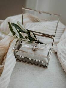Customized Ring Box, Personalized Wedding Ring Box, Wedding And Engagement Ring Box, Geometric Ring Box, Ring Box Gift, Multi-Functional, Exquisitely Decorated, Fashionable, Suitable For Anniversary - Multicolor - View 5