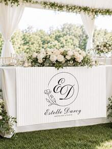 Customized Wedding Table Runner With Name, Sweetheart Table Sign, Suitable For Anniversary Dinner, Fits Wedding Events, Anniversary Parties And Dinner Decoration - Multicolor - View 5