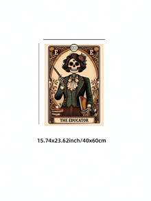 1pc Frameless Educator Skeleton Tarot Mystical Halloween Poster Wall Art Dorm Decor Gift - Multi-color - View 15