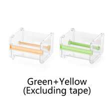 1/2pcs-Multi-Color Convenient Office Stationery Multi-Purpose Tape Storage Box, Tape Cutter, Tape Dispenser, Desktop Tape Storage Box, Organizer Box. Tape Cutter Office Stationery Tape Storage Box Transparent Tape Holder Storage, Transparent Tape Cutter Flower Shop Packaging Tape Storage Box Serrated Blade Simple Ready-To-Use Segmented. Wrapping Paper Cutter - Multicolor - View 15