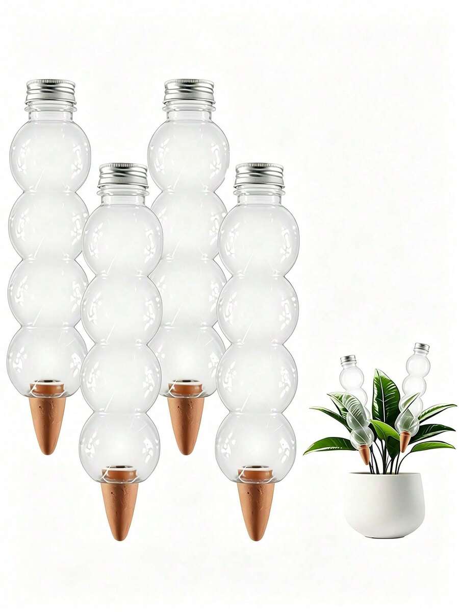 1/2pcs Plant Lover Exclusive Long Gourd-Shaped Automatic Watering Device, 520ml Large Capacity Water Storage, Suitable For Gardening Enthusiasts Who Easily Forget To Water Plants During Business Trips And Travel - Multicolor - View 1