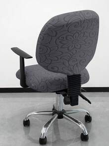 2pcs/Set (Back Cover + Seat Cover) Solid Color Jacquard Split Office Chair Cover, Modern Style Elastic Polyester Split Office Chair Cover, Suitable For Office, Study, Home Use, All Seasons - Grey - View 4