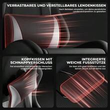 Ergonomic Gaming Chair With Lumbar Support And Headrest, Height-Adjustable Gamer Chair, PC Chair For Adults, Girls And Boys - 白色 - 查看 8