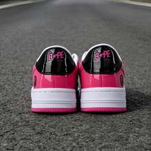 A BATHING APE 1雙中性款亮色 BAPE STA 星形 Logo 低筒休閒通勤運動運動鞋 - 鏡面桃紅黑 - 查看 3