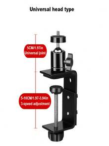 1pc/2pcs Clamp Camera Mount With 360° Ball Head, Compatible With Multiple Security Monitoring Devices, Suitable For Desktop/Railing/Tree Branch/Handlebar Installation, Black - Multi-color - View 3