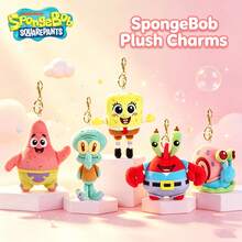 SpongeBob SquarePants Muñeco de peluche colgante con llavero de Bob Esponja, Calamardo, Eugene H. Krabs y Gary, regalo de cumpleaños y Navidad - Multicolor - Ver 1