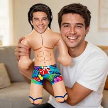 1 pieza Muñeca inflable personalizada, foto personalizable, regalo humorístico para la novia en la despedida de soltera, hombre inflable, recuerdo de boda, adecuado para ocasiones especiales - Multicolor - Ver 6