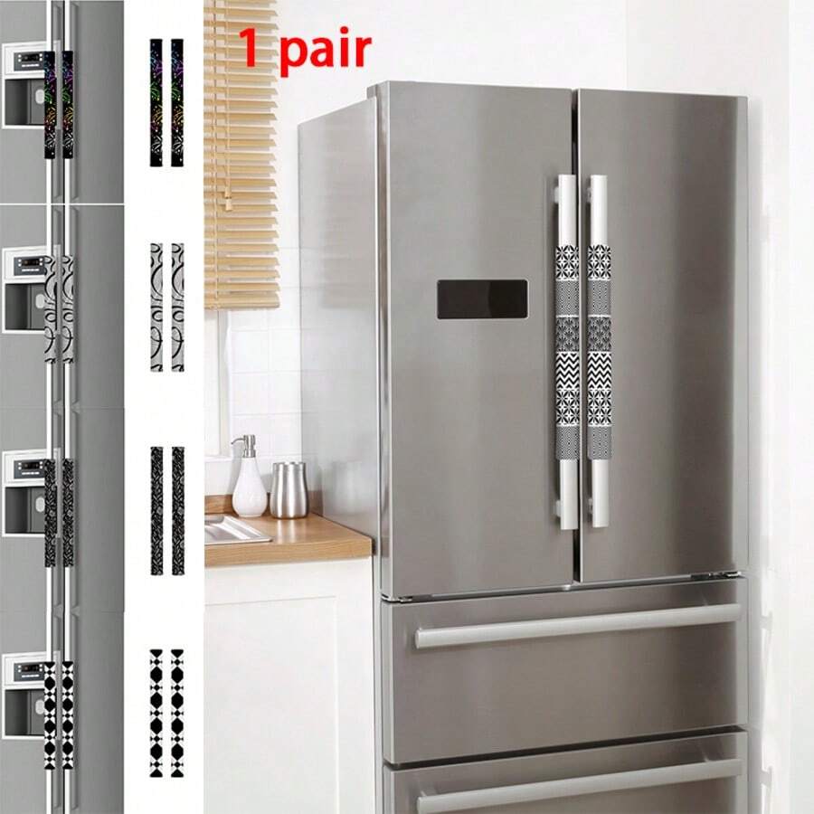 2pcs Refrigerator Handle Cover With Dust-Proof, Suitable For Microwave Oven Door Handle Cover, Kitchen Decor, Home Decor, Farmhouse Decor, All Seasons For School, Office, Household, Travel, Bag, Organizer, Storage Insulation, Carnival,Cute Stuff,Gift - Multicolor - View 1