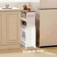 HOMCOM Chariots de rangement - Blanc - Voir 2