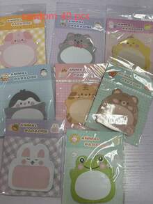 400pages/20pcs Cute Animal Sticky Notes Cartoon Memo Pad Korean Stationery Handbook Collage Mini Message Notes Tearable Reusable No Residue Bookmark To-Do List Office Essential Creative Back-To-School Multifunctional Strong Adhesion Girly - Multicolor - View 10