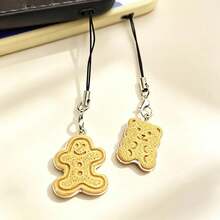 1pc Cookie Bear Pendant Phone Charm - Multicolor - View 5