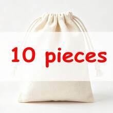 Personalized Custom Canvas Drawstring Bags, Custom Pattern & Text, Jewelry & Cosmetic Storage Bags, Gift Packaging Bags, Canvas Bags, Personalized Name Packaging Bags, Coin Pouches, Personalized Jewelry Bags, Crystal Pouches, Holiday & Birthday Party Favor Packaging Bags, Wedding Party Favor Packaging, Gift Bags, Christmas & Halloween, Storage Bags, Drawstring Bags, Easy To Carry - Beige - View 9