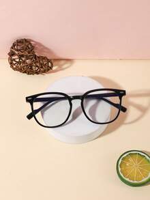 1件裝 7-12歲男女童方框眼鏡架 純色輕量 PC材質透明鏡片 休閒風格 適合日常學習附眼鏡盒 - 彩色 - 查看 3
