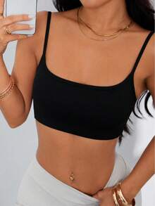 ATTRACO 女款運動內衣，扭轉背部設計，時尚純色運動背心，附可拆式胸墊，秋季款 - 黑色 - 查看 2