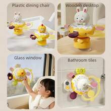 1pc Multifunctional Baby High Chair Suction Cup Spinning Toy Base, Detachable Educational Early Learning Grasping Soothing Toy, Cute Chick And Rabbit Styles, Birthday Gift, Christmas Gift, Holiday Gift, Random Shipment - Mixed Color - View 6