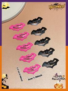 10 piezas de pinzas para el cabello con diseño de murciélago de Halloween para mujeres, estilo Y2K, pinzas de presión para el cabello con murciélago en negro puro y rosa brillante, accesorios para el cabello de disfraz de Halloween, accesorios de decoración para el cabello de Halloween para mujeres, accesorios para el cabello de mujeres - Multicolor - Ver 7