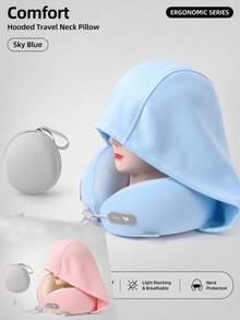 1pc Ergonomic U-Shaped Neck Pillow With Storage Bag - Memory Foam Travel And Office Support, Detachable And Washable Cover, Lightweight Portable Neck Pillow, Suitable For Airplane, Car, Bed - Compressible Fit Design (No Power Required) - U-shaped Pillow - View 10