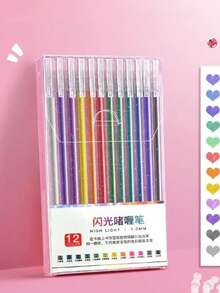 Glitter Gel Pens, Fluorescent Marker Pens For Students, Planner, Glittery Sparkly Quicksand Pearlescent Colorful Neutral Pens - Glitter Pen - View 11