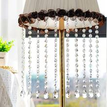 1ft 10pcs Teardrop Acrylic Crystals Garland, Crystal Chandelier Replacement Pendant | Clear Crystal Teardrop Prisms, Hanging Acrylic Crystals For Chandelier, Christmas Tree, Wedding Decor - Transparent - View 2