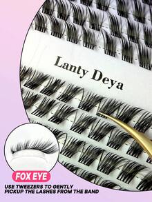 120pcs DIY Eyelash Extensions D-Curl Long Single Lash Pink Tray Faux Mink Lash Clusters, Lash Clusters, Single Lashes, False Eyelashes, False Eyelashes - D - View 4