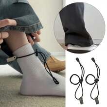 Adjustable Wide Leg Pants Hem Clips - Elastic Pant Leg Straps, Prevent Pants From Dragging On The Floor; Y2K Street Style Fashion Footwear Accessories, Invisible Pant Leg Fixing Clips, Suitable For Jeans, Wide Leg Pants And Fabric Decoration; Made Of Durable Plastic Material, Secure Fixation - Multicolor - View 1