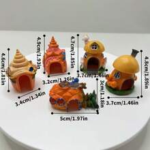 5 buah Dekorasi Akuarium Rumah Resin Kartun Lucu, Gua Persembunyian Rumah Cangkang Jamur Acak, Ornamen Lanskap Akuarium Ikan, Aksesori Lanskap Air Tempat Berlindung untuk Pembiakan Ikan Betta dan Udang - Akuarium Bahagia - View 2