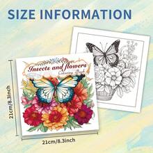 Tlenpo 1 Book, Butterfly & Mandala Pattern Adult Coloring Book - 1 Book 20 Pages, 8.3 X 8.3 Inches, Used For Adults To Relieve Stress, Anxiety And Other Emotions, Holiday Gift, Back To School Gift, Christmas Gift, Halloween Gift, Also A Perfect Choice For Many Other Holiday Gifts (Accessories Not Included) - A - View 2